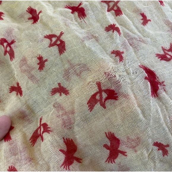 Boho | Red Bird Deer Scarf - Picture 8 of 10